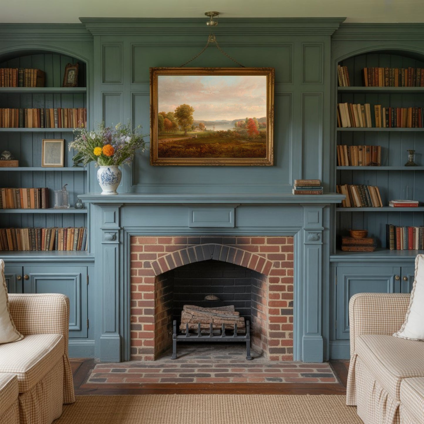 View on the Hudson in Autumn by Thomas Doughty | c. 1850 | Vintage Fine Art Print