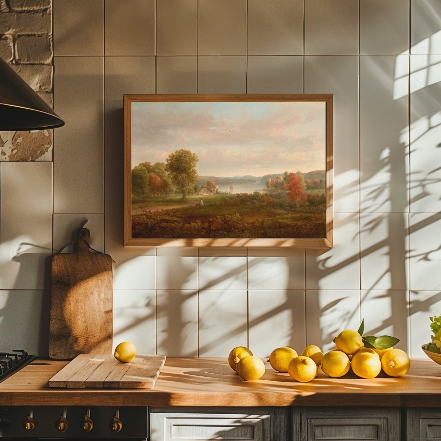 View on the Hudson in Autumn by Thomas Doughty | c. 1850 | Vintage Fine Art Print