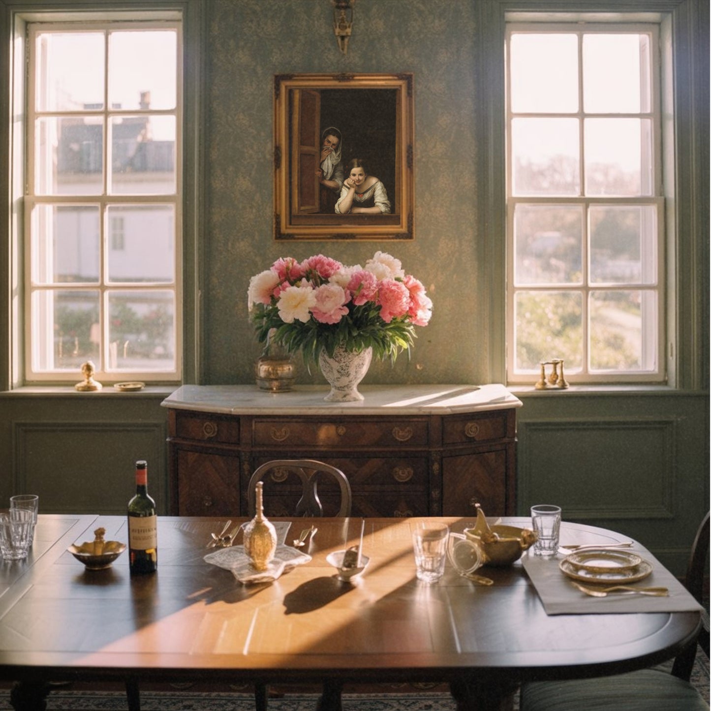 Two Women at a Window by Bartolomé Esteban Murillo | c. 1655/1660 | Vintage Fine Art Print