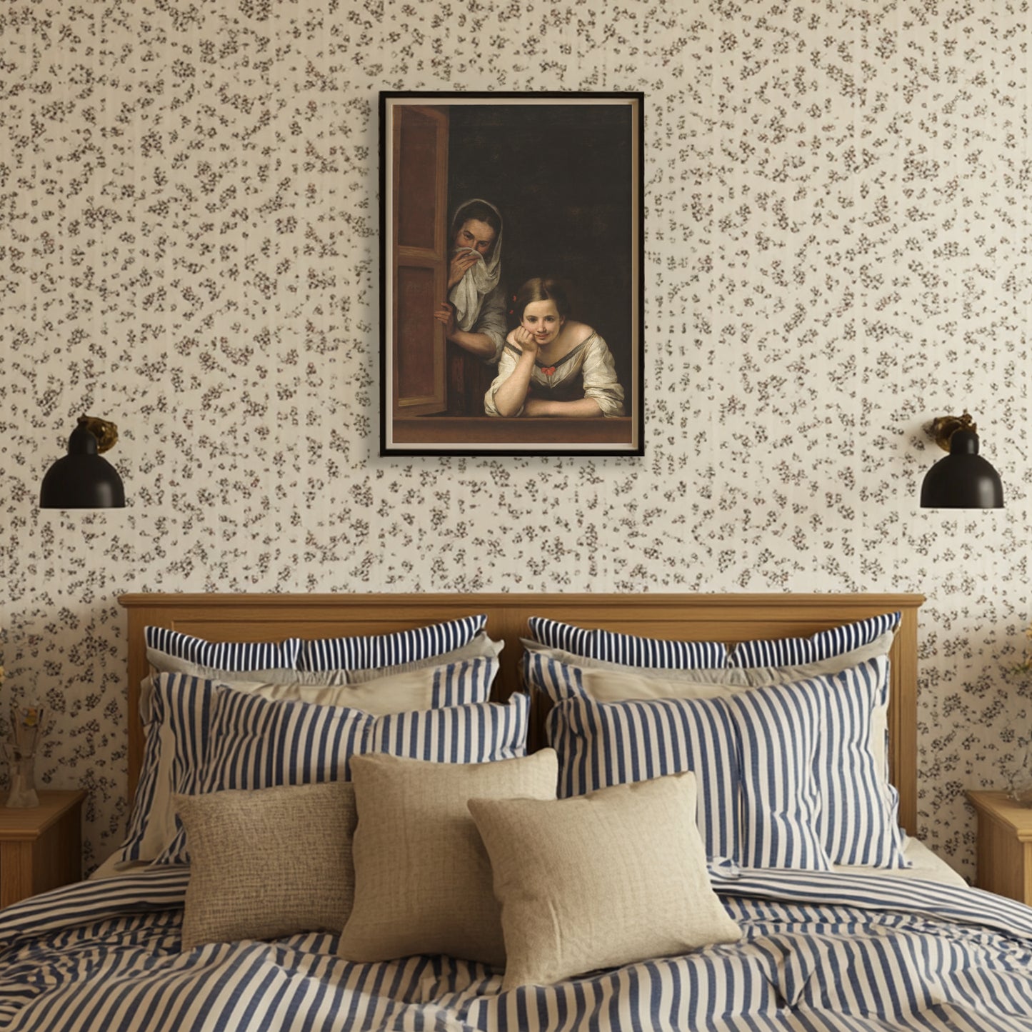 Two Women at a Window by Bartolomé Esteban Murillo | c. 1655/1660 | Vintage Fine Art Print