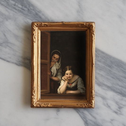 Two Women at a Window by Bartolomé Esteban Murillo | c. 1655/1660 | Vintage Fine Art Print